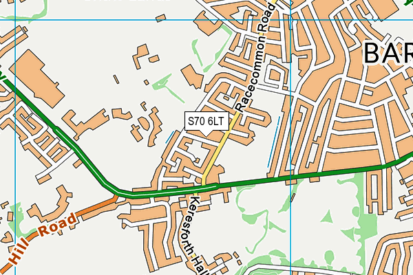 S70 6LT map - OS VectorMap District (Ordnance Survey)