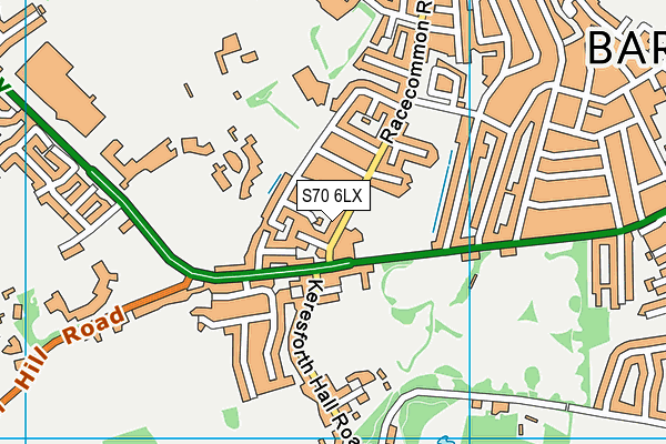S70 6LX map - OS VectorMap District (Ordnance Survey)