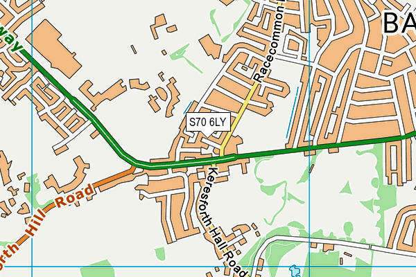 S70 6LY map - OS VectorMap District (Ordnance Survey)