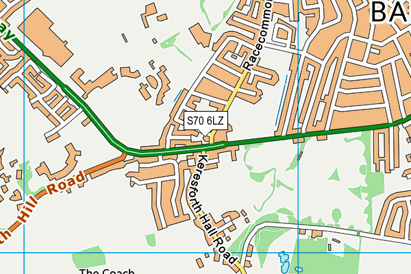 S70 6LZ map - OS VectorMap District (Ordnance Survey)