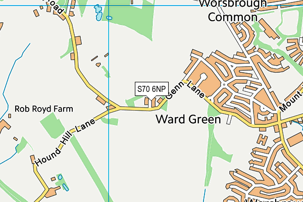 S70 6NP map - OS VectorMap District (Ordnance Survey)