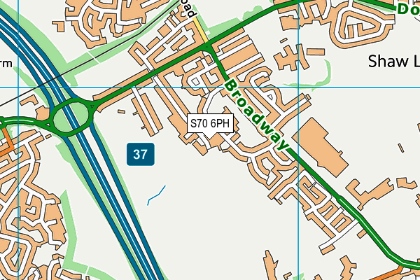 S70 6PH map - OS VectorMap District (Ordnance Survey)