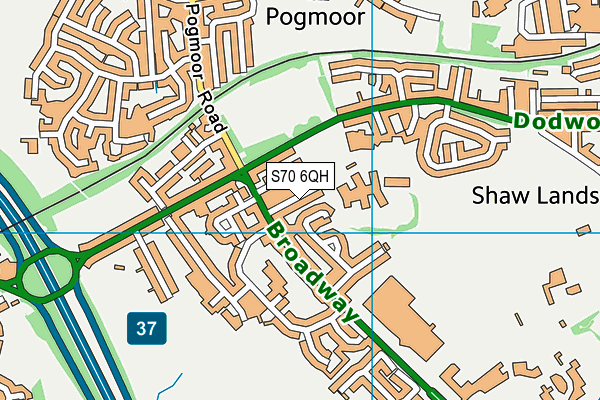 S70 6QH map - OS VectorMap District (Ordnance Survey)
