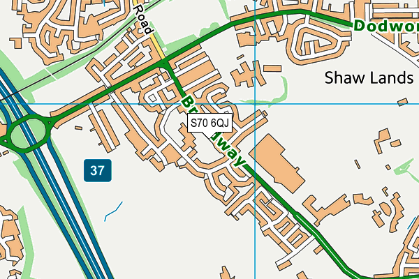 S70 6QJ map - OS VectorMap District (Ordnance Survey)