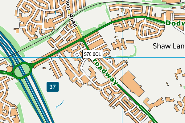 S70 6QL map - OS VectorMap District (Ordnance Survey)