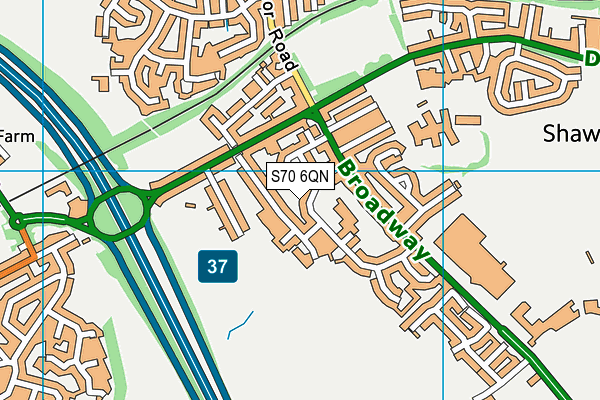 S70 6QN map - OS VectorMap District (Ordnance Survey)