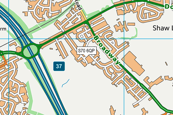 S70 6QP map - OS VectorMap District (Ordnance Survey)