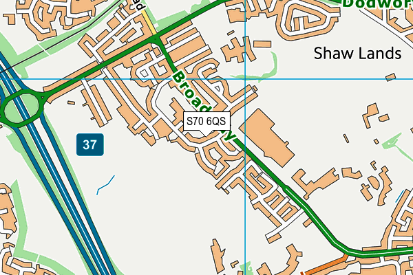 S70 6QS map - OS VectorMap District (Ordnance Survey)
