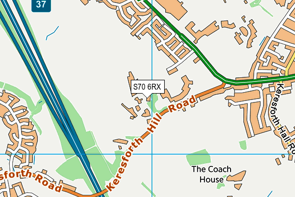 S70 6RX map - OS VectorMap District (Ordnance Survey)
