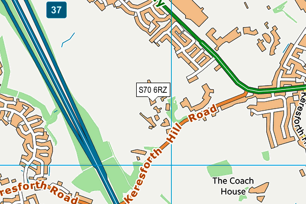 S70 6RZ map - OS VectorMap District (Ordnance Survey)