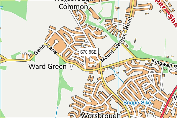 S70 6SE map - OS VectorMap District (Ordnance Survey)