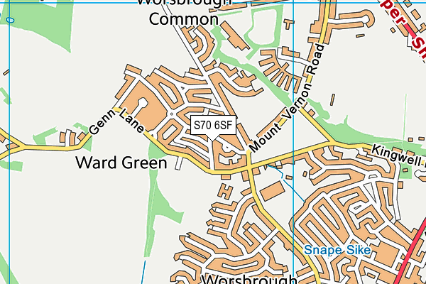 S70 6SF map - OS VectorMap District (Ordnance Survey)