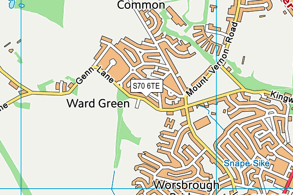 Ward Green Recreation Ground map (S70 6TE) - OS VectorMap District (Ordnance Survey)