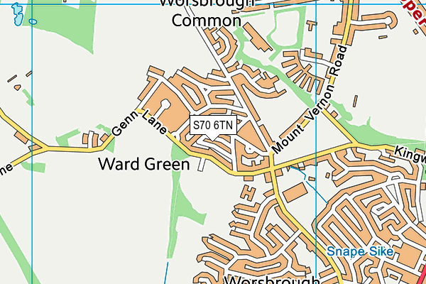 S70 6TN map - OS VectorMap District (Ordnance Survey)