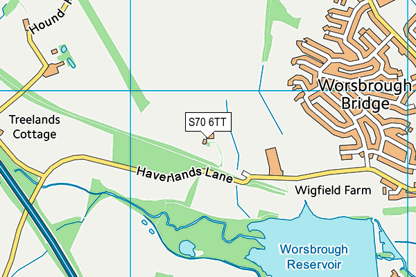S70 6TT map - OS VectorMap District (Ordnance Survey)