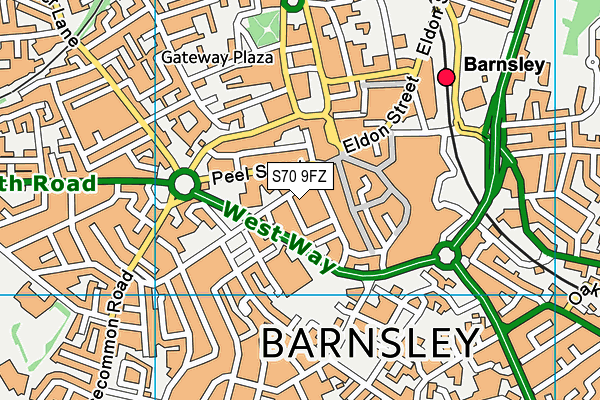 S70 9FZ map - OS VectorMap District (Ordnance Survey)