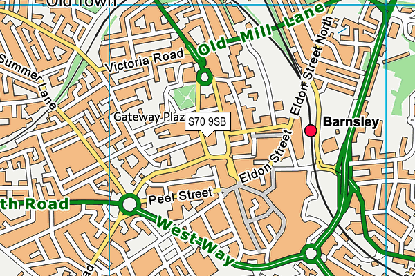 S70 9SB map - OS VectorMap District (Ordnance Survey)