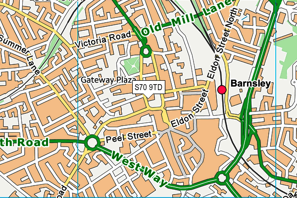 S70 9TD map - OS VectorMap District (Ordnance Survey)