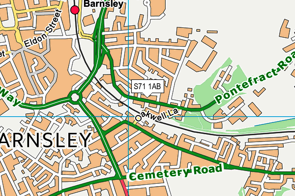 S71 1AB map - OS VectorMap District (Ordnance Survey)