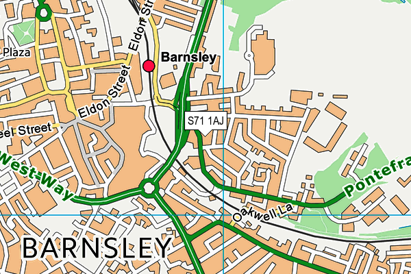 S71 1AJ map - OS VectorMap District (Ordnance Survey)