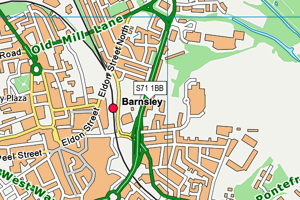 S71 1BB map - OS VectorMap District (Ordnance Survey)