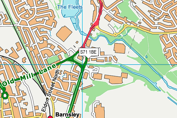 S71 1BE map - OS VectorMap District (Ordnance Survey)