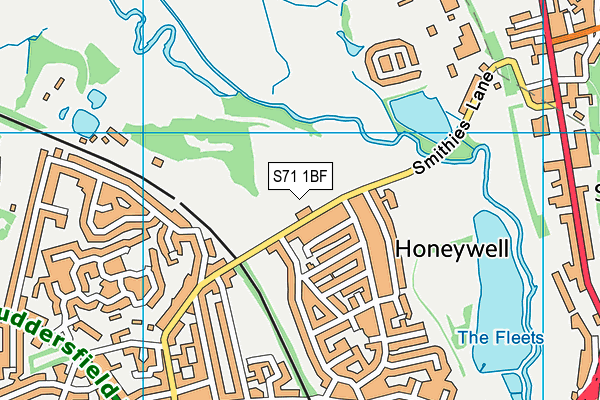 S71 1BF map - OS VectorMap District (Ordnance Survey)