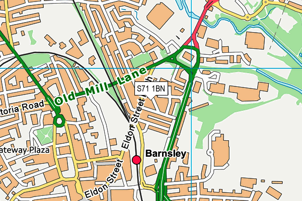 S71 1BN map - OS VectorMap District (Ordnance Survey)