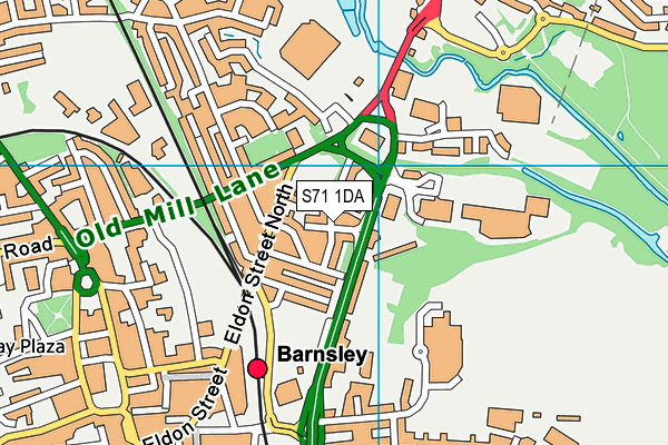 S71 1DA map - OS VectorMap District (Ordnance Survey)