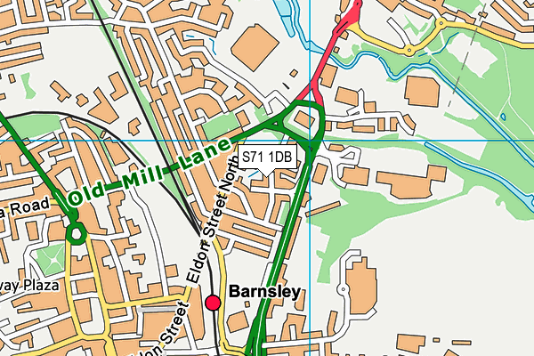 S71 1DB map - OS VectorMap District (Ordnance Survey)