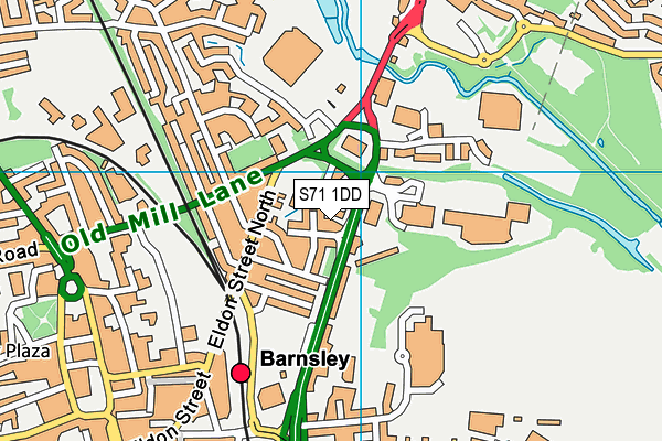 S71 1DD map - OS VectorMap District (Ordnance Survey)