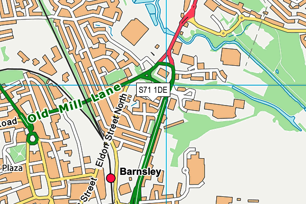 S71 1DE map - OS VectorMap District (Ordnance Survey)