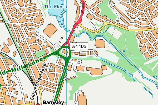 S71 1DG map - OS VectorMap District (Ordnance Survey)