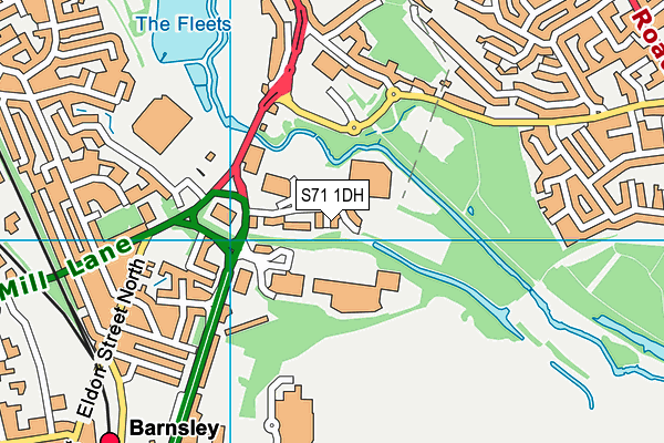 S71 1DH map - OS VectorMap District (Ordnance Survey)