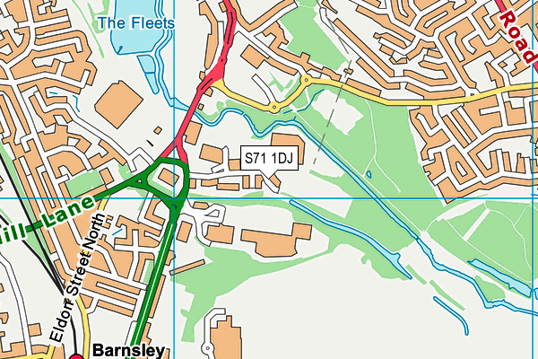 S71 1DJ map - OS VectorMap District (Ordnance Survey)