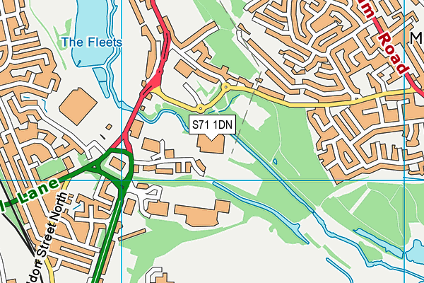 S71 1DN map - OS VectorMap District (Ordnance Survey)