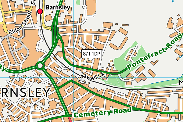 S71 1DP map - OS VectorMap District (Ordnance Survey)