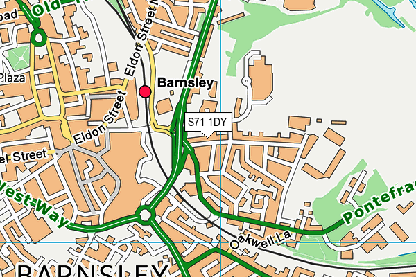 S71 1DY map - OS VectorMap District (Ordnance Survey)