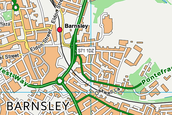 S71 1DZ map - OS VectorMap District (Ordnance Survey)