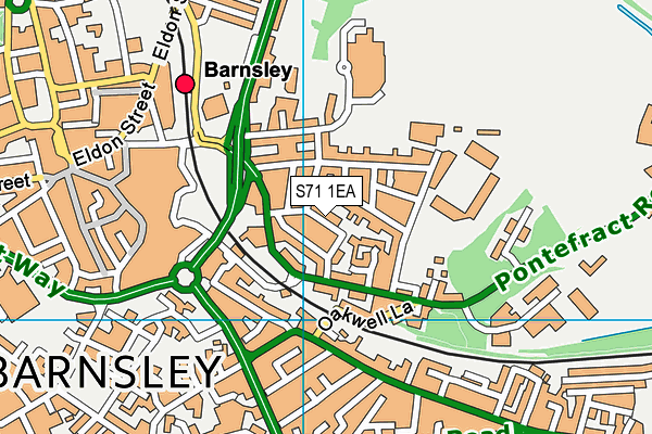 S71 1EA map - OS VectorMap District (Ordnance Survey)