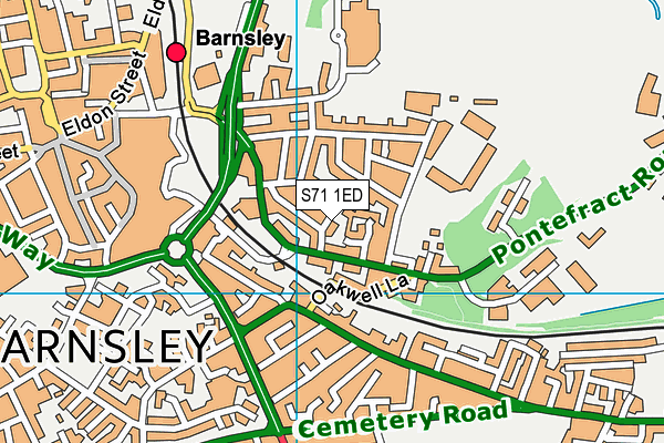 S71 1ED map - OS VectorMap District (Ordnance Survey)