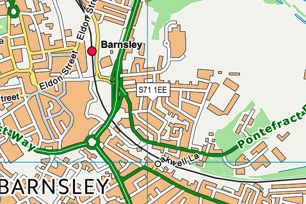 S71 1EE map - OS VectorMap District (Ordnance Survey)