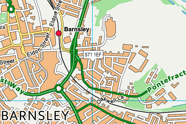 S71 1EF map - OS VectorMap District (Ordnance Survey)