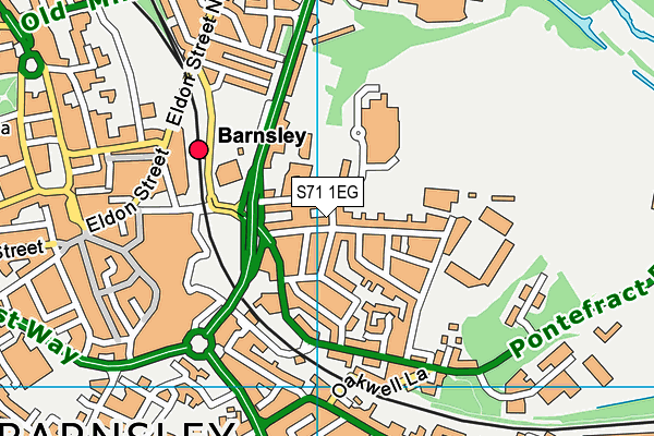 S71 1EG map - OS VectorMap District (Ordnance Survey)