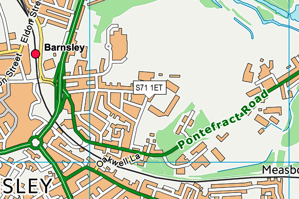S71 1ET map - OS VectorMap District (Ordnance Survey)