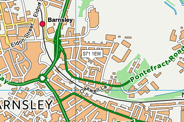 S71 1EW map - OS VectorMap District (Ordnance Survey)