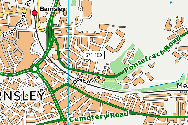S71 1EX map - OS VectorMap District (Ordnance Survey)