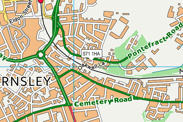 S71 1HA map - OS VectorMap District (Ordnance Survey)