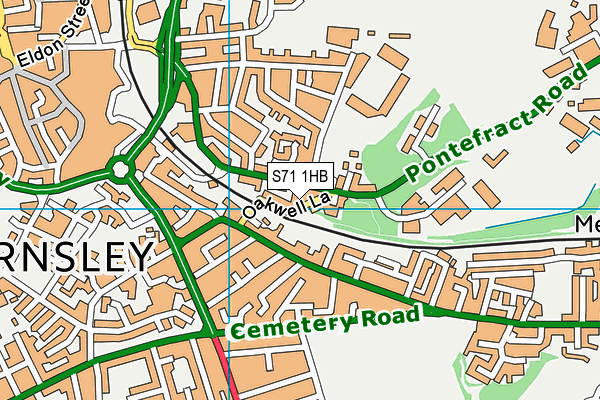 S71 1HB map - OS VectorMap District (Ordnance Survey)