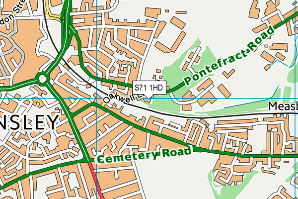 S71 1HD map - OS VectorMap District (Ordnance Survey)